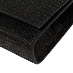 Pre Owned Saint Laurent Black Glitter Fabric Cassandre Clutch