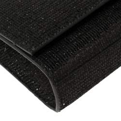 Pre Owned Saint Laurent Black Glitter Fabric Cassandre Clutch