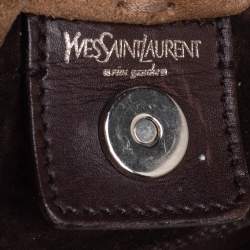 Pre Owned Yves Saint Laurent Brown Suede Mombasa Hobo