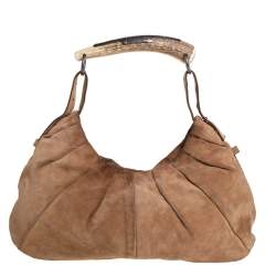 Pre Owned Yves Saint Laurent Brown Suede Mombasa Hobo