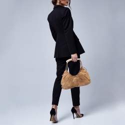Pre Owned Yves Saint Laurent Brown Suede Mombasa Hobo