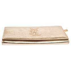 Pre Owned Yves Saint Laurent Metallic Gold Leather Belle De Jour Chain Clutch