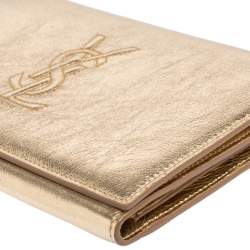 Pre Owned Yves Saint Laurent Metallic Gold Leather Belle De Jour Chain Clutch