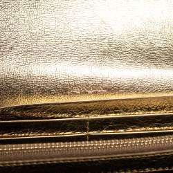 Pre Owned Yves Saint Laurent Metallic Gold Leather Belle De Jour Chain Clutch