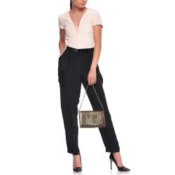 Pre Owned Yves Saint Laurent Metallic Gold Leather Belle De Jour Chain Clutch