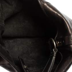 Pre Owned Yves Saint Laurent Metallic Black Leather Shangrila Mombasa Hobo