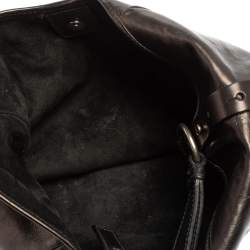 Pre Owned Yves Saint Laurent Metallic Black Leather Shangrila Mombasa Hobo