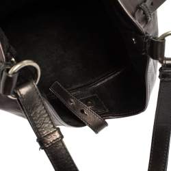 Pre Owned Yves Saint Laurent Metallic Black Leather Shangrila Mombasa Hobo
