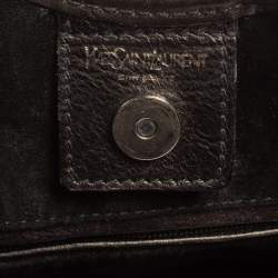 Pre Owned Yves Saint Laurent Metallic Black Leather Shangrila Mombasa Hobo
