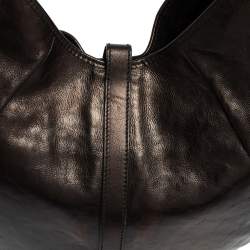 Pre Owned Yves Saint Laurent Metallic Black Leather Shangrila Mombasa Hobo