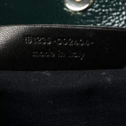 Pre Owned Yves Saint Laurent Green Croc Embossed Patent Leather Tribute Tote