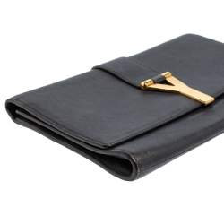 Pre Owned Yves Saint Laurent Blue Leather Y-Ligne Clutch