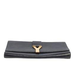 Pre Owned Yves Saint Laurent Blue Leather Y-Ligne Clutch