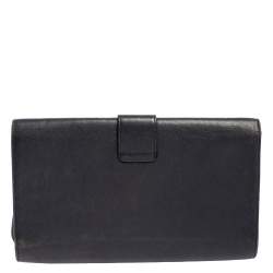 Pre Owned Yves Saint Laurent Blue Leather Y-Ligne Clutch