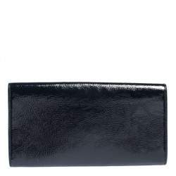 Pre Owned Yves Saint Laurent Dark Teal Patent Leather Belle De Jour Flap Clutch