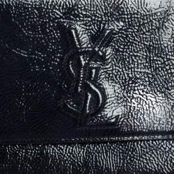 Pre Owned Yves Saint Laurent Dark Teal Patent Leather Belle De Jour Flap Clutch