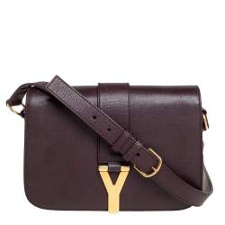 Yves Saint Laurent Red Textured Leather Medium Chyc Flap Bag Yves Saint  Laurent