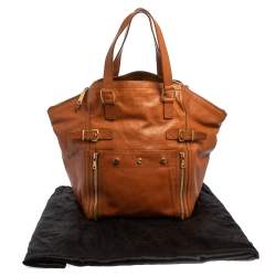 Pre Owned Yves Saint Laurent Brown Leather Large Downtown Tote