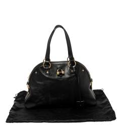 Pre Owned حقيبة ايف سان لوران ميوز كبيرة جلد أسود 