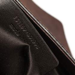 Pre Owned Yves Saint Laurent Mocha Brown Leather and Suede Beaded Fringed Shoulder Bag