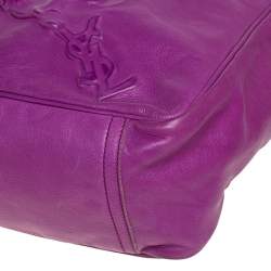 Pre Owned Yves Saint Laurent Purple Leather Charms Tote