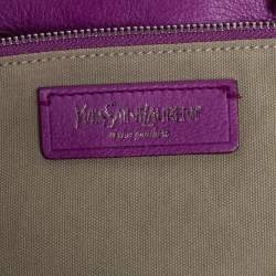 Pre Owned Yves Saint Laurent Purple Leather Charms Tote