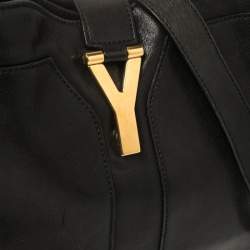 Pre Owned Yves Saint Laurent Black Leather Medium Cabas Chyc Shoulder Bag