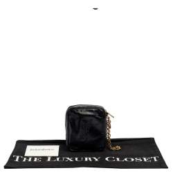 Pre Owned Yves Saint Laurent Black Leather Belle De Jour Chain Pouch
