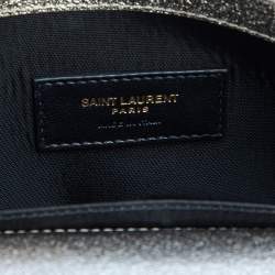 Pre Owned Saint Laurent Metallic Gold Matelasse Leather Monogram Envelope Wallet on Chain