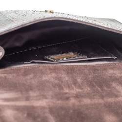 مملوكة مسبقًا حقيبة كلتش سان لوران باريس واي-لاين جلد ثعبان بني