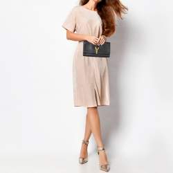 Pre Owned Yves Saint Laurent Black Textured Leather Y-Ligne Clutch