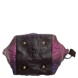 Pre Owned Yves Saint Laurent Multicolor Crease Leather Small Downtown Tote