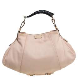 Pre Owned Yves Saint Laurent Beige Canvas and Leather Horn Mala Mala Bag