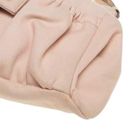 Pre Owned Yves Saint Laurent Beige Canvas and Leather Horn Mala Mala Bag