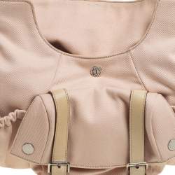 Pre Owned Yves Saint Laurent Beige Canvas and Leather Horn Mala Mala Bag