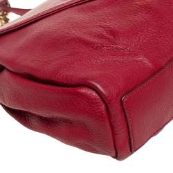 Pre Owned حقيبة كتف أيف سان لوران داندي جلد أحمر