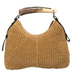 Pre Owned حقيبة هوبو أيف سان لوران مومباسا رافيا بني فاتح