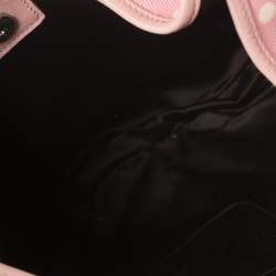 Pre Owned Yves Saint Laurent Pink//White Fabric Polka Dot Mombasa Hobo