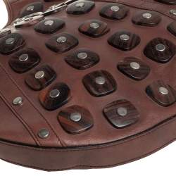 مملوكة مسبقًا Yves Saint Laurent Brown Studded Hobo