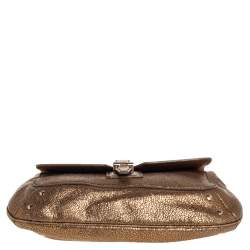 مملوكة مسبقًا Yves Saint Laurent Metallic Gold Textured Leather Emma Chain Bag