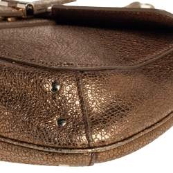 مملوكة مسبقًا Yves Saint Laurent Metallic Gold Textured Leather Emma Chain Bag