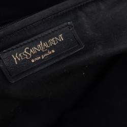 مملوكة مسبقًا حقيبة يد سان لوران باريس داونتاون كبيرة جلد لامع أسود 