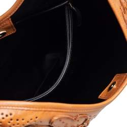 Pre Owned Yves Saint Laurent Tan Embroidered Leather Mombasa Hobo