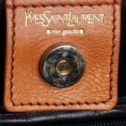 Pre Owned Yves Saint Laurent Tan Embroidered Leather Mombasa Hobo