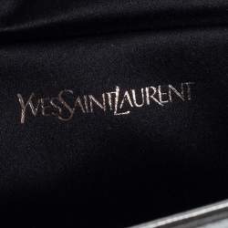 Pre Owned Yves Saint Laurent Metallic Leather Belle De Jour Flap Clutch