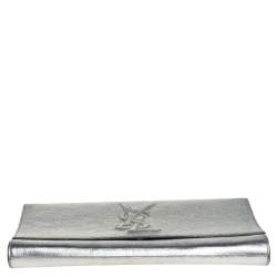 Pre Owned Yves Saint Laurent Metallic Leather Belle De Jour Flap Clutch