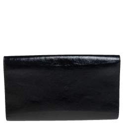 Pre Owned Yves Saint Laurent Black Patent Leather Belle De Jour Flap Clutch