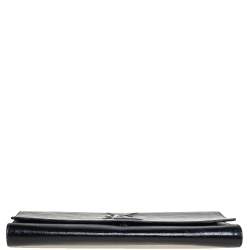 Pre Owned Yves Saint Laurent Black Patent Leather Belle De Jour Flap Clutch