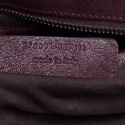 Pre Owned حقيبة سان لوران كاباس تشيك جلد عنابي كبيرة