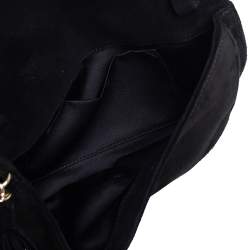 Pre Owned Yves Saint Laurent Suede and Sequins Fringe Flap Clutch